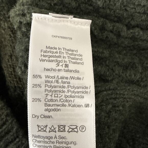 Madewell Womens Cable Knit V-Neck Sweater Vest Size XS Forest Green Wool Blend - Picture 8 of 9